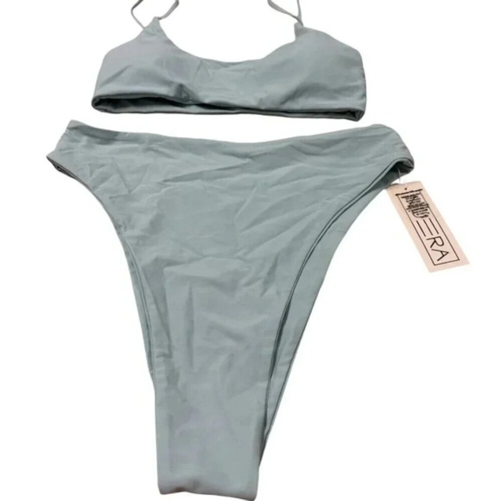 Super Cute Blue  Bikini padded top Bottoms XL, Top M (B Cup)